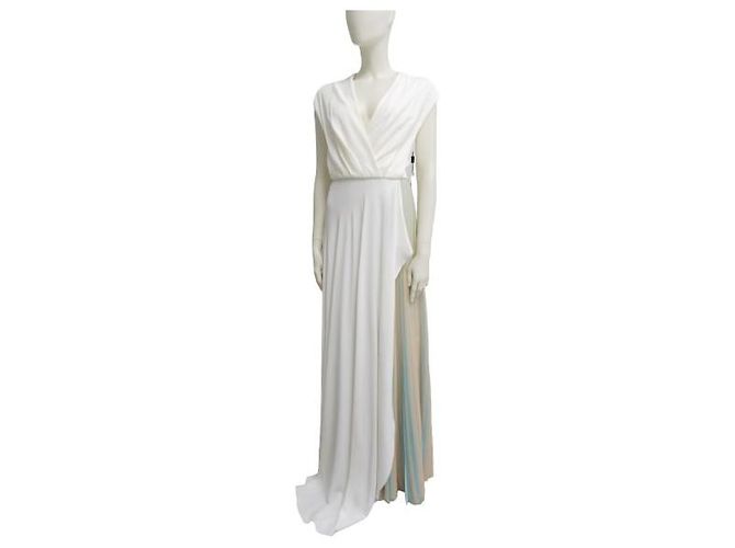 Vestido comprido exclusivo "Vionnet" da linha "Orchidea" Branco