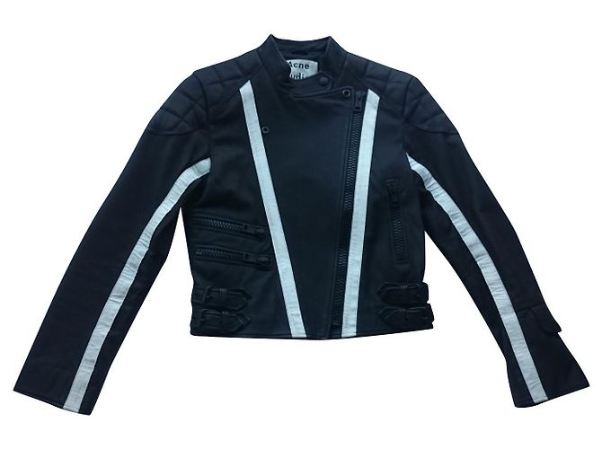 Acne Studios Lederjacke, Gr. 34/XS, Schwarz