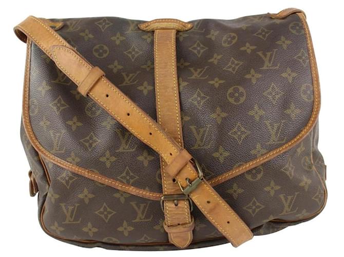 Louis Vuitton Monogram Saumur 35 Crossbody Messenger Bag Leather  ref.396189