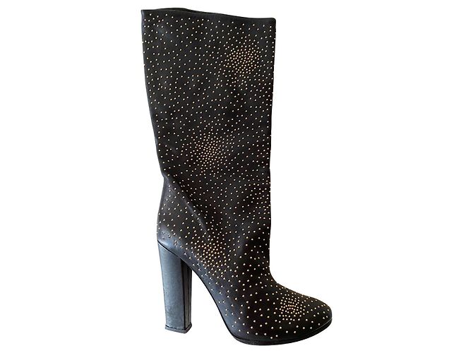Botas de couro pretas Chloé Tamanho 40 Preto