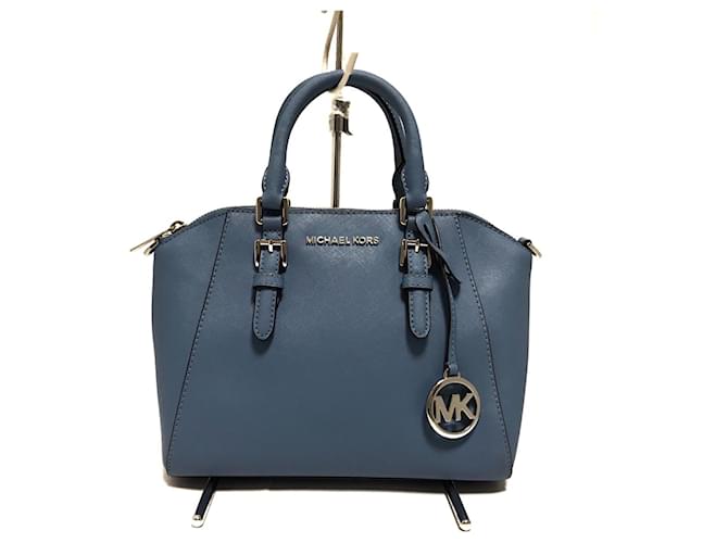 Savannah leather handbag Michael Kors Blue in Leather - 37153351