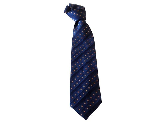 JOOP! Gravata com gravata de seda azul com estrelas amarelas