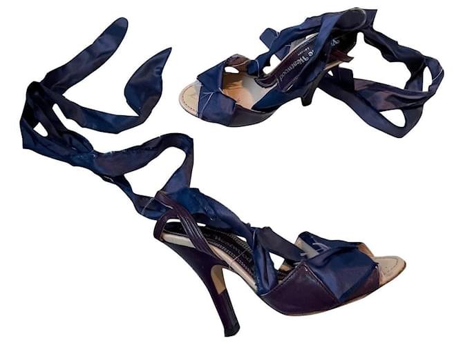 Vivienne Westwood Ribbon Shoes Purple Leather  ref.396518