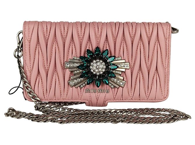 Miu Miu I-phone case in pelle Rosa