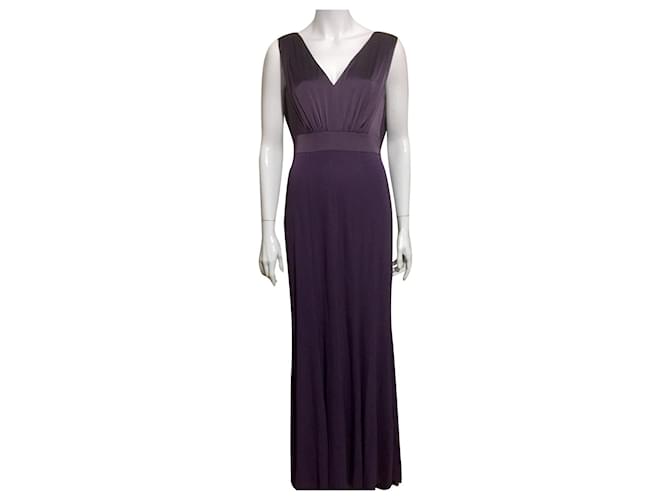 Vera Wang (étiquette principale) robe de soirée violette Polyester Elasthane Rayon  ref.396667