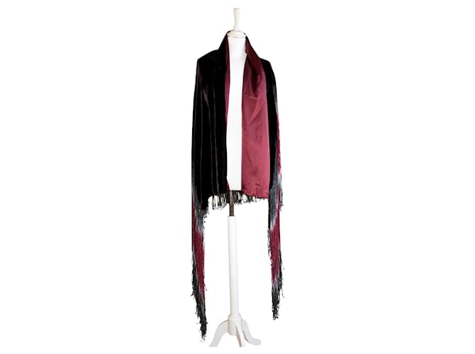 Wide Etro shawl Multiple colors Dark red Silk Velvet  ref.396737