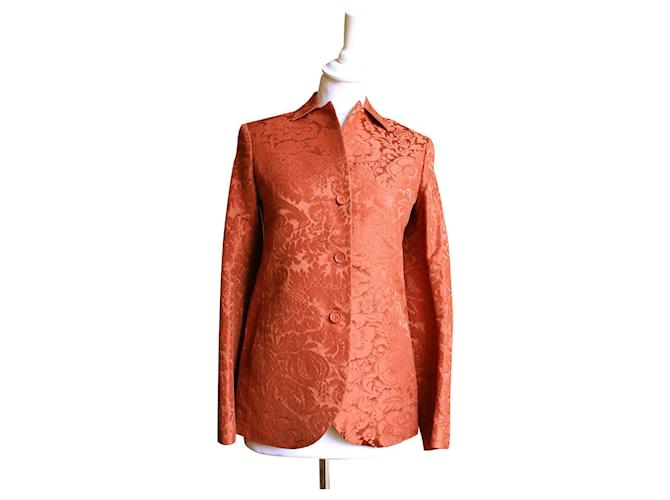 Vintage blazer by Romeo Gigli Coral Silk Cotton Viscose  ref.396740
