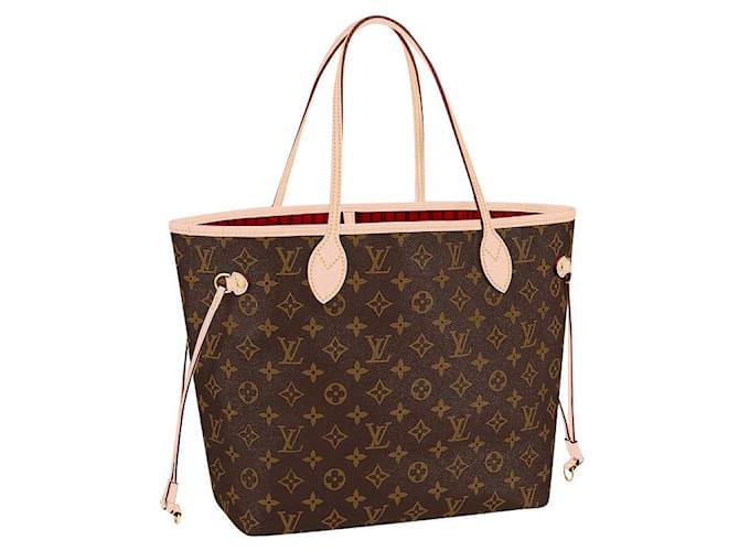 Louis Vuitton LV Neverfull MM Marrom Couro  ref.396769