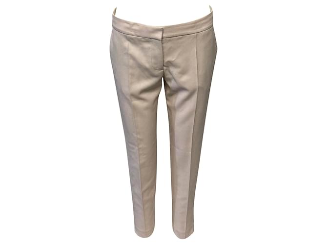 Stella Mc Cartney Pantalones Stella McCartney Slim Fit en algodón beige  ref.397356