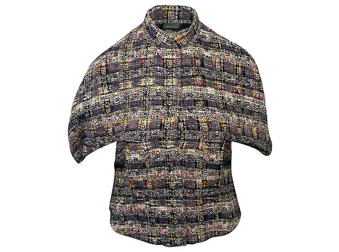 Alexander McQueen Giacca Cocoon in tweed di cotone multicolore