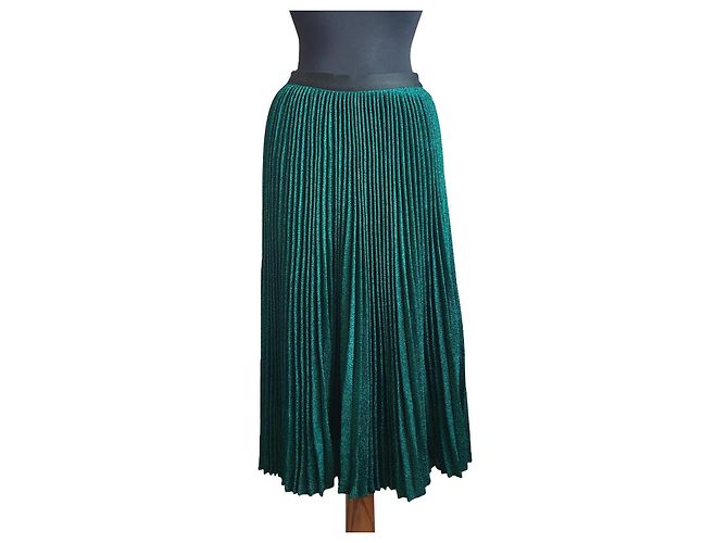 Falda midi plisada Emeraude Vanessa Bruno verde
