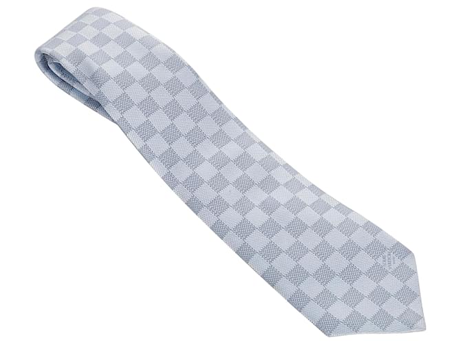 Cravatta in seta blu Damier Louis Vuitton Panno  ref.397487