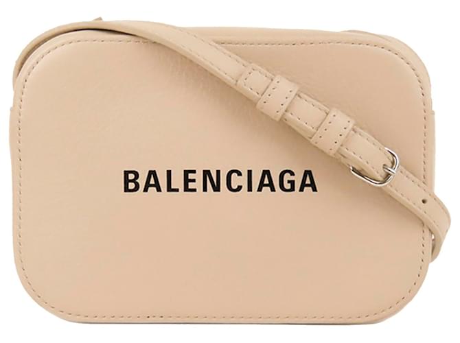 Balenciaga Brown Everyday XS Camera Bag Beige Leather Pony-style
