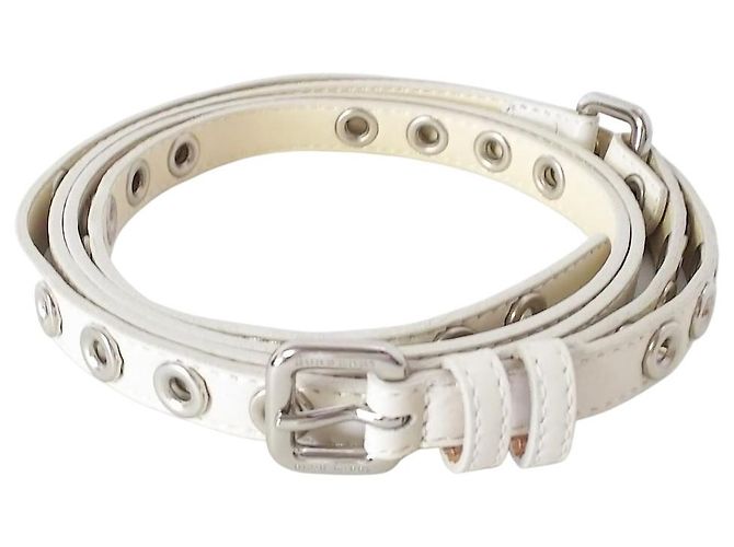 Burberry Gürtel Weiß Leder