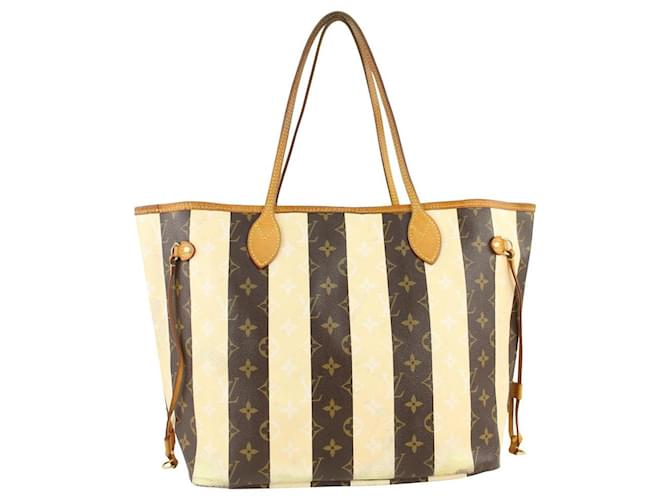 Louis Vuitton Limited Rare Stripe Monogram Rayures Neverfull MM Tote 4LV1019 Leather  ref.397756