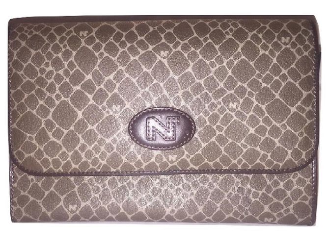 NINA RICCI serviette vintage Marron Beige