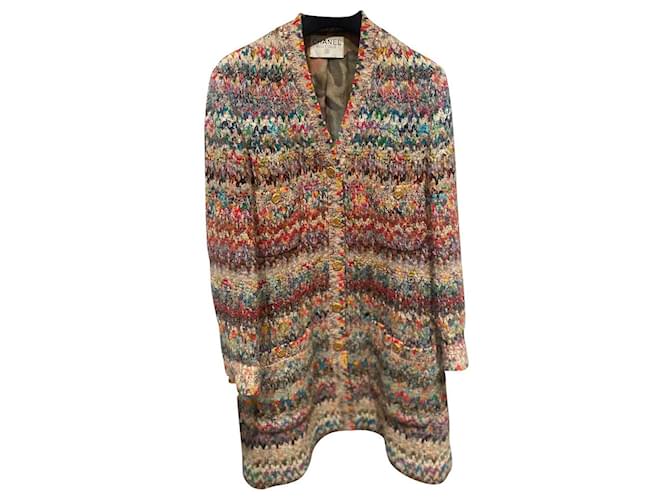 Chanel Manteaux, Vêtements d'extérieur Tweed Multicolore  ref.398319