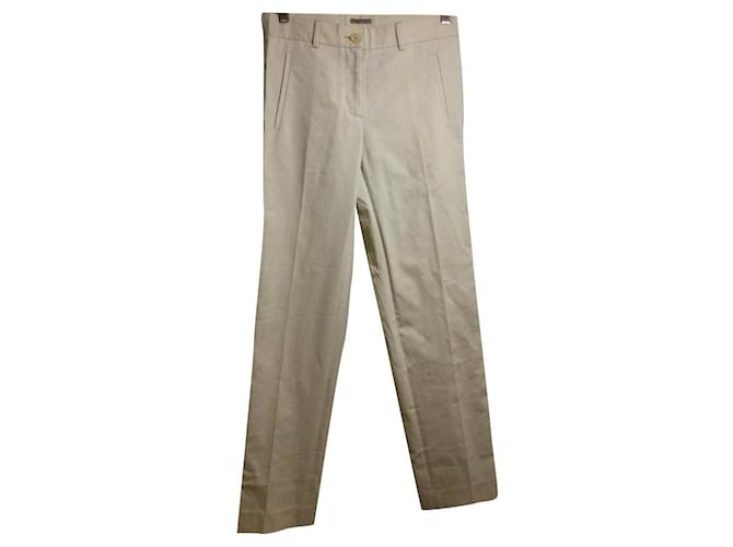 Bottega Veneta Cream trousers Beige Cotton Polyester Elastane  ref.398346