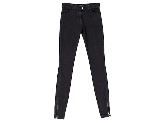 Balenciaga Skinny Jeans mit Beinreißverschluss Schwarz Elasthan John  ref.398361