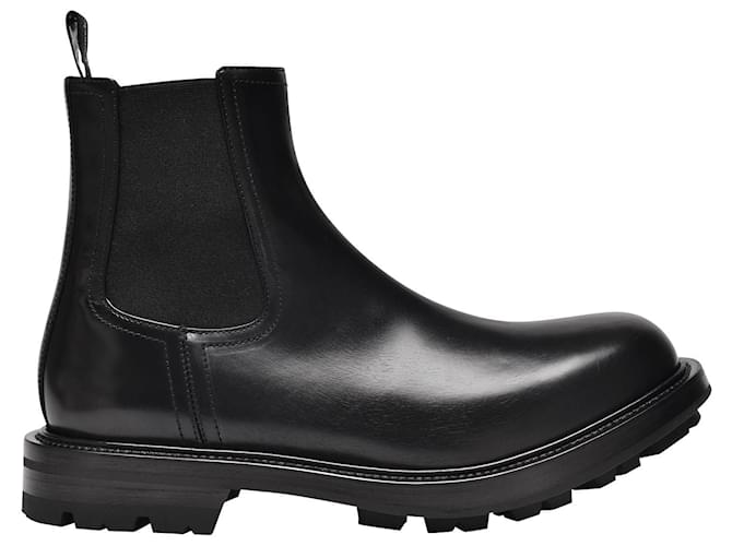 Alexander Mcqueen Watson Boots in Black Leather  ref.398391