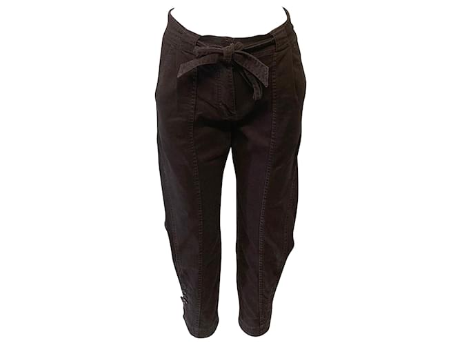 Ulla Johnson Carmen Cropped Trousers in Brown Denim  ref.398408