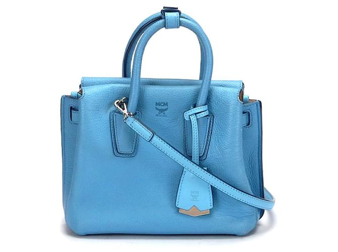 mcm blue handbag
