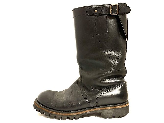 [Usado] Botas de couro preto masculino Ann Demeulemeester