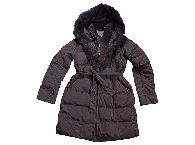 Autre Marque Brown Down Jacket with Fur Trim