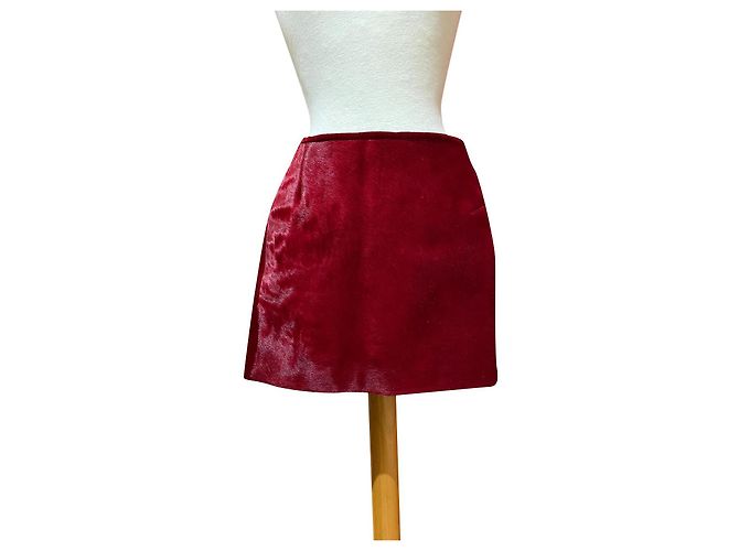 Autre Marque Minifalda Tricot Chic de cuero roja Talla 38