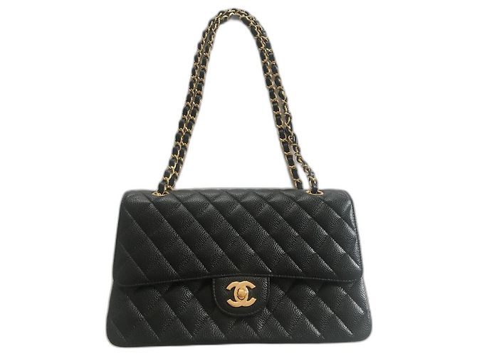 2.55 Chanel Couro de bezerro granulado atemporal Preto