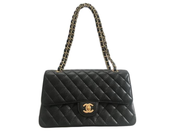 2.55 Chanel Timeless grained calf leather Black  ref.399215