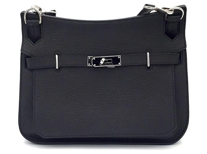 Hermès Jypsiere 26 bag in black TC with PHW Leather  ref.399240