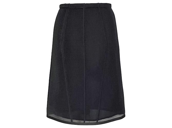Fendi micro-mesh skirt in black structured net Polyester  ref.399278