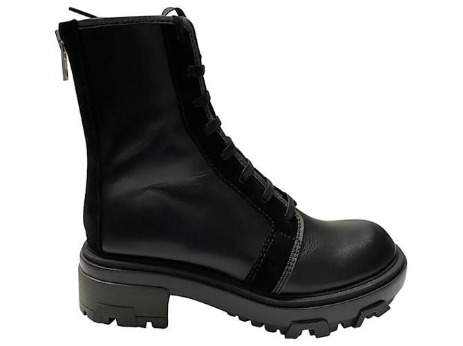 Rag & Bone Shaye Hiker Ankle Boots in Black Leather  ref.399336