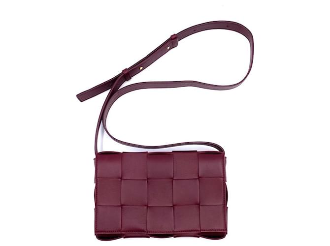 Bottega Veneta Red Nappa Leather Maxi Weave Cassette Crossbody Bag