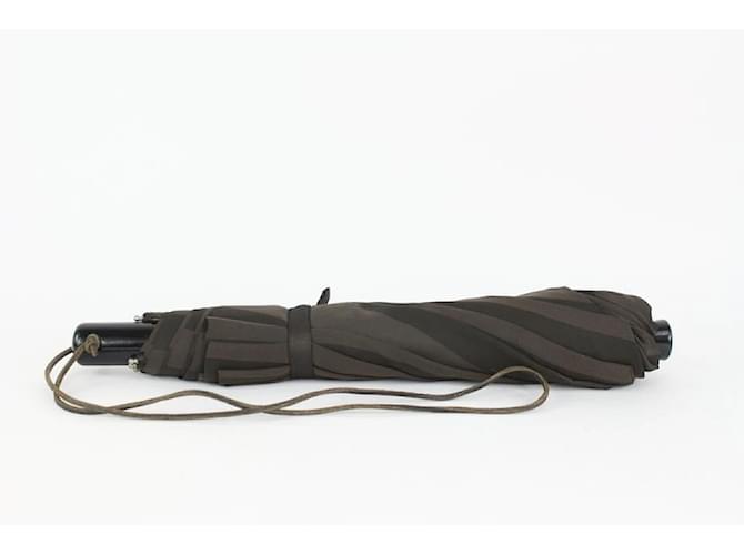 Pequin Fendi Parapluie à rayures marron x noir  ref.399365
