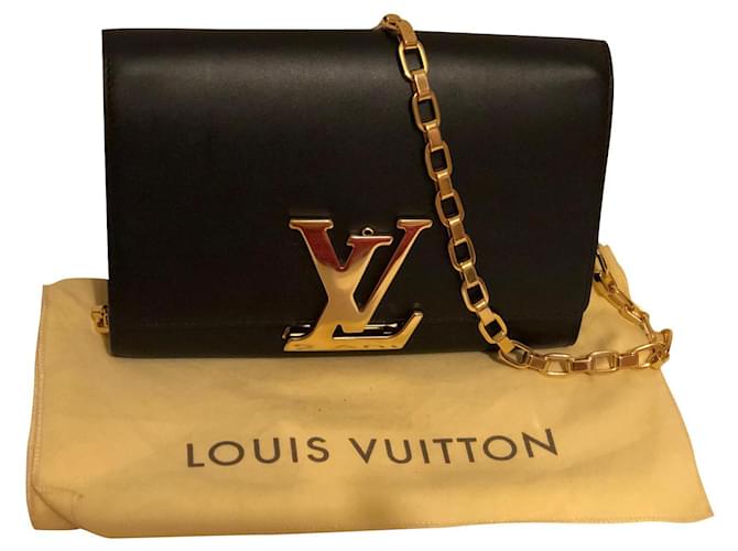 Louis Vuitton Louise Negro Cuero  ref.399655