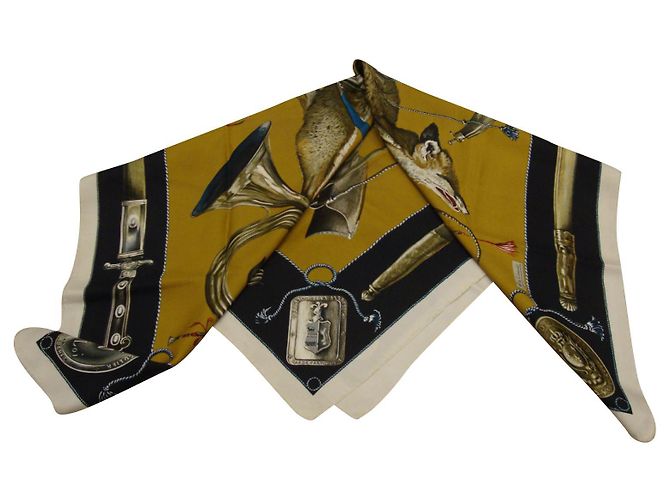 Lenço de seda Hermès Belle Chasse Henri de Linares Multicor