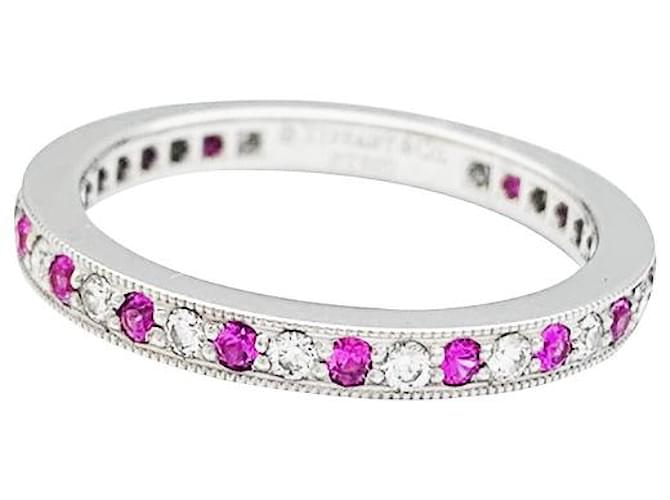 Tiffany & Co Alliance Tiffany, " Tiffany Legacy", platine, diamants, saphirs roses.  ref.399791