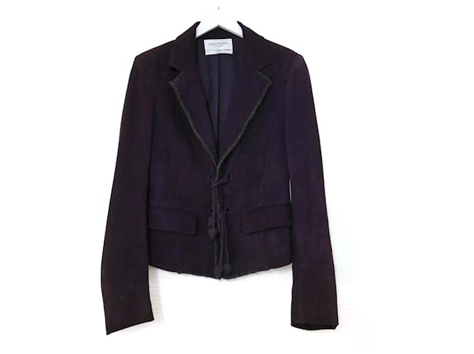 Yves Saint Laurent x Tom Ford AW03 Leather jacket Dark purple  ref.399875