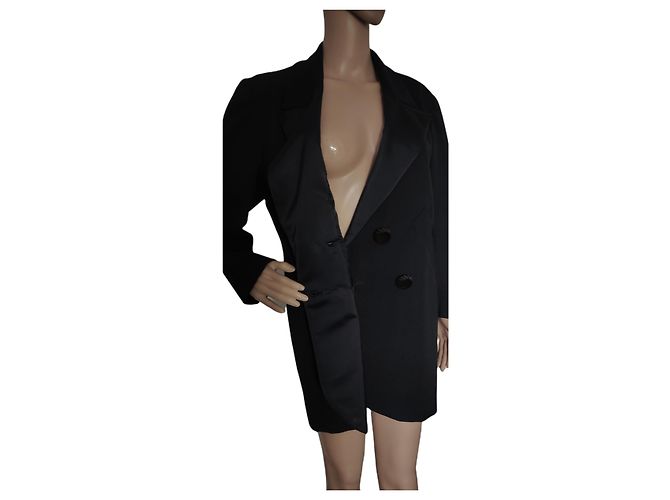 Yves Saint Laurent Smokingjacke aus schwarzer Wolle 