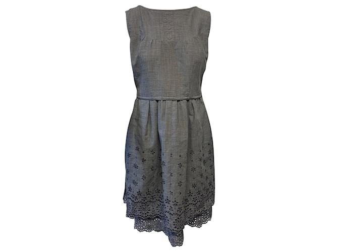 Marc Jacobs Sleeveless Flower Dress in Grey Polyester  ref.399950