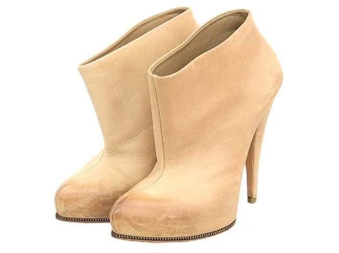 [Usado] GIVENCHY Ladies Suede High Heels Botines Zapatos Tamaño marrón 38 Castaño Suecia  ref.400006