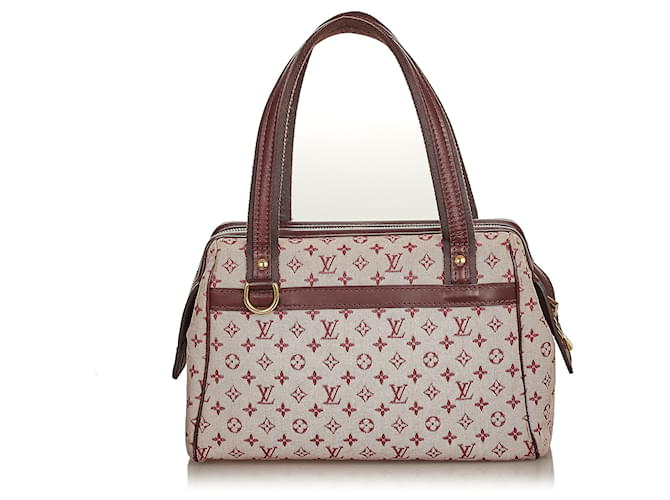 Louis Vuitton Red Monogram Mini Lin Josephine PM Leather Cloth