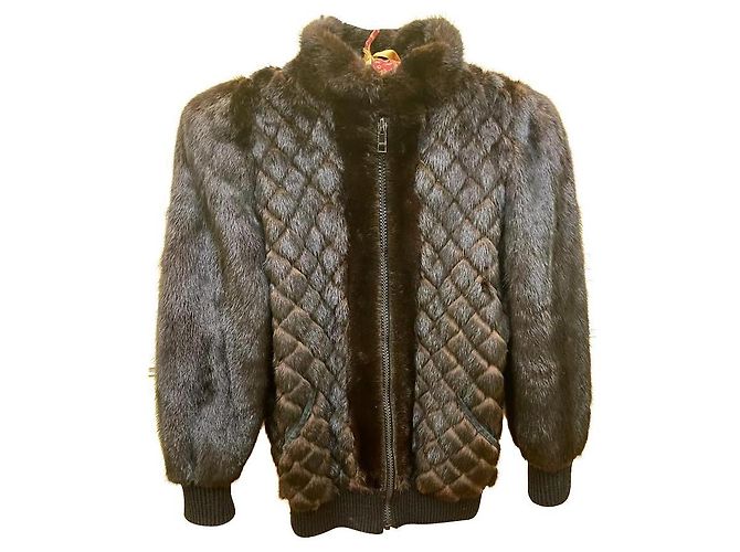 Giacca di visone Christian DIOR Marrone chiaro Marrone scuro