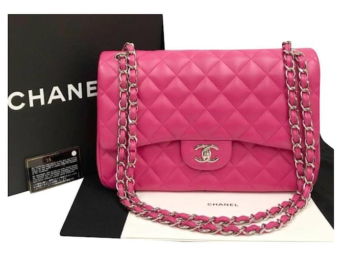 Chanel Pink Jumbo Timeless Classic flap bag