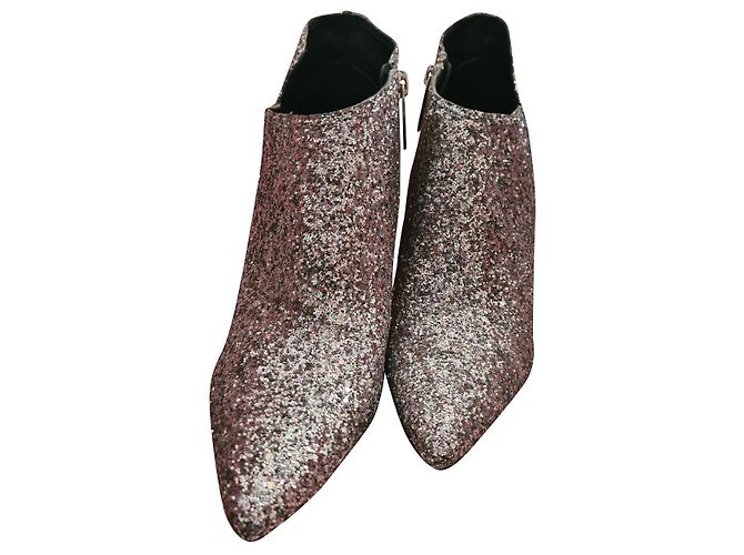 Liu.Jo Ankle Boots Silvery Glitter Leather