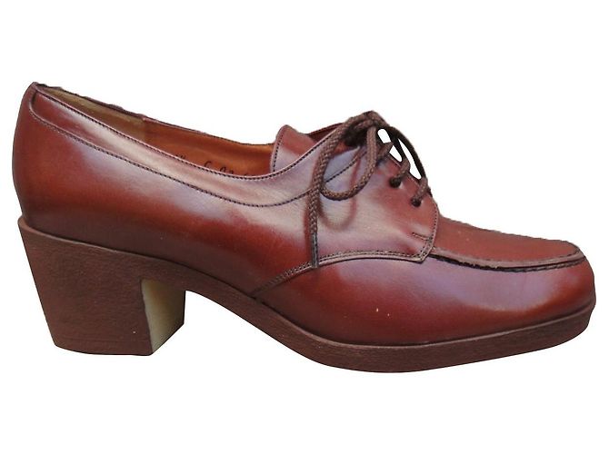 Autre Marque Derby Unic Yeuse in pelle marrone