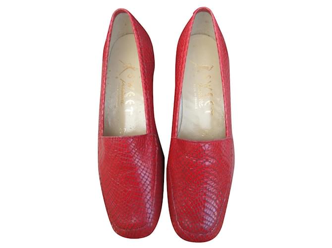 Autre Marque Sweet p loafers 37 Vintage 1980 Red Leather  ref.400280