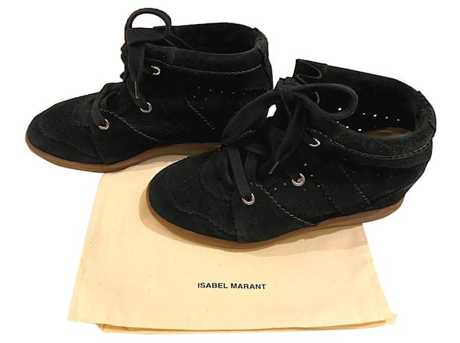 Skygge lukker Såkaldte Isabel Marant Bobby black sneakers Deerskin ref.400384 - Joli Closet